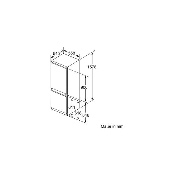 Siemens KI77SADD0 iQ500 Einbau Kühl-Gefrierkombination, Nischenhöhe: 158cm, 229L, Festtürtechnik, lowFrost, hyperFresh Plus