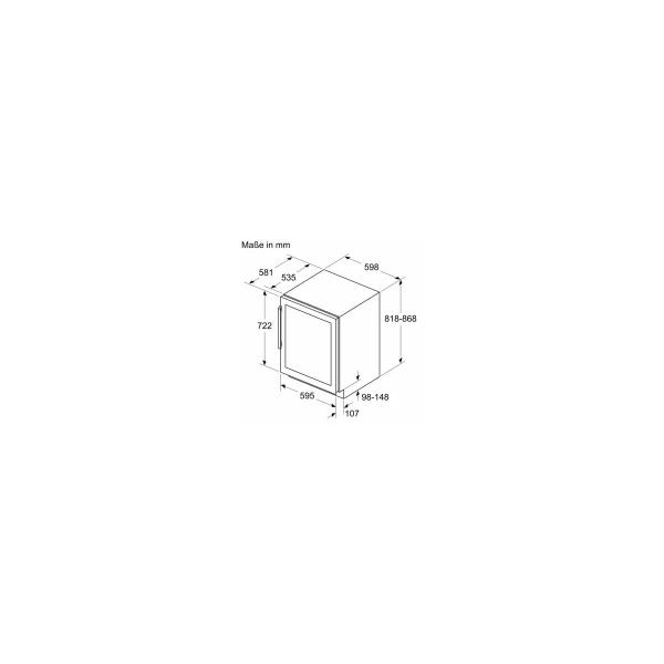 Siemens KU21WAHG0 IQ500 Weinlagerschrank, 60cm breit, 44 Standardweinflaschen, 2 Temperaturzonen, Glastür UV Schutz, Beleuchtung, Temperatur regelbar, Flaschenborde Eiche, schwarz