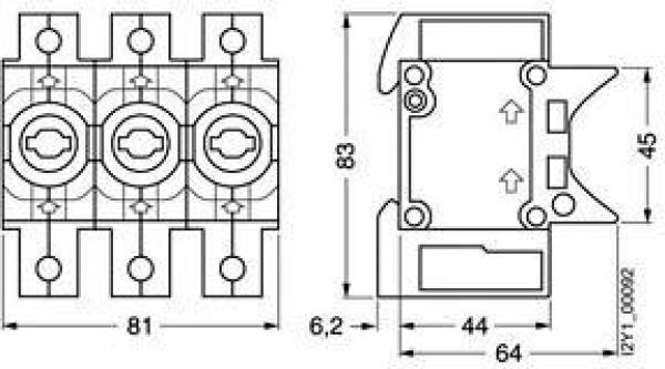 Siemens 5SG5701 Neozed-Sicherungssockel D02/63A 3-polig