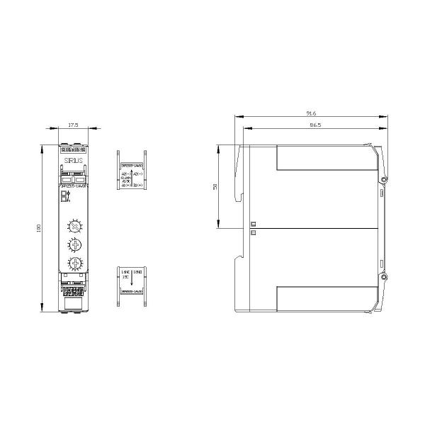 Siemens 3RP2505-1AW30 Zeitrelais, Multifunktion, 1 Wechsler, 13 Funktionen, 7 Zeitbereiche