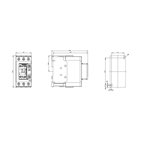 Siemens 3RT2036-1AP00 Leistungsschütz, AC-3 51 A, 22 kW / 400 V, 1 Schließer, 1 Öffner