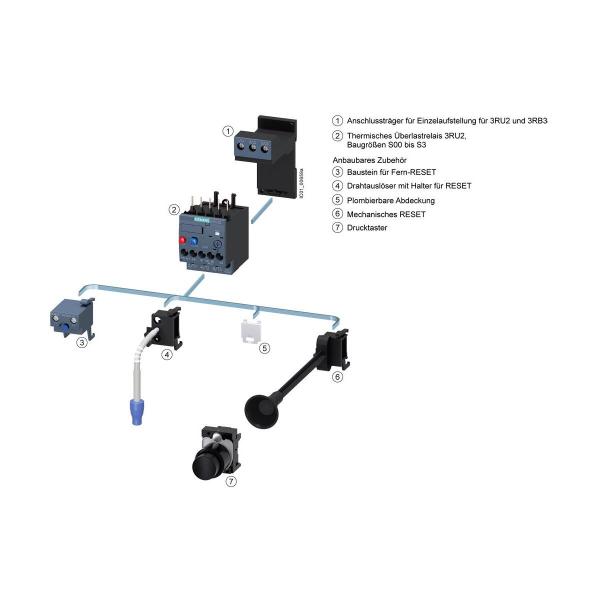 Siemens 3RU2116-1GB0 Überlastrelais 4,5...6,3 A thermisch für Motorschutz Baugröße S00, CLASS 10