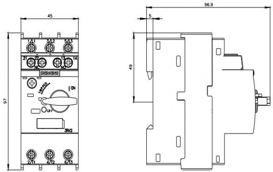 Siemens 3RV20111HA15 Motorschutzschalter, S00, 16A