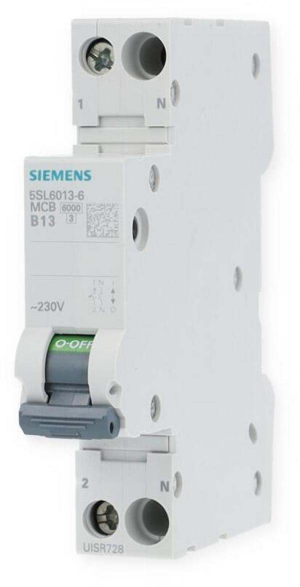 ARDEBO.de Siemens 5SL60136 Leitungsschutzschalter 1+N-polig, B-Charakteristik, 13A