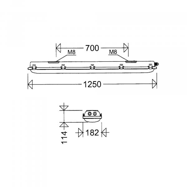 Schuch 865000001 EX-LED-Wannenleuchte, ExeLED 1, EX-Zone 1/21/2/22, 28W, 4360lm, 156 lm/W, SKI, IP66