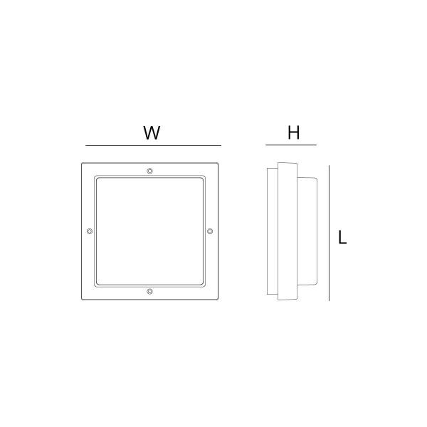 SG Leuchten Quadratische Wandleuchte Bassi Graphit 580lm 3000K Ra>80 Phasenabschnittsdimmung, 10W (623187)