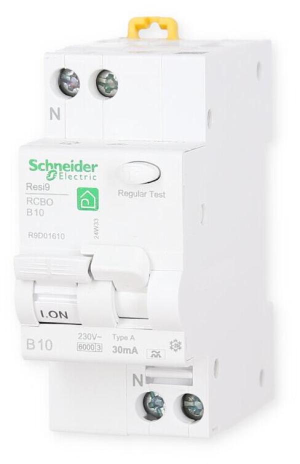 Schneider R9D01610 FI/LS-Schalter Resi9 2-Polig, 10A, B-Charakteristik, 30mA, Typ A, 6kA