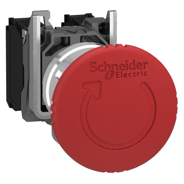 Schneider Electric Pilzdrucktaster Drehentriegelung Metall, Not-Aus/Not-Halt-Schalter, rot (XB4BS8444)