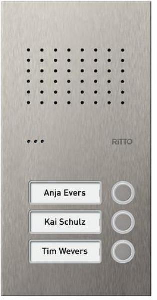 ARDEBO.de Ritto Acero pur Türstation Audio 3 Wohneinheiten edelstahl (RGE1810325)