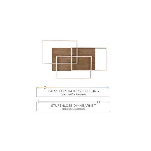 Paul Neuhaus LED-Deckenleuchte, holz, CCT, Fernbedienung, Innenleuchte, 36W, 4320lm (8330-79)