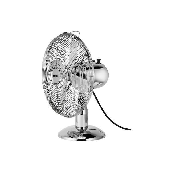 ARDEBO.de Unold 86830 Chrome Tischventilator, 35W, 3-stufiger Geschwindigkeitsregler, chrom