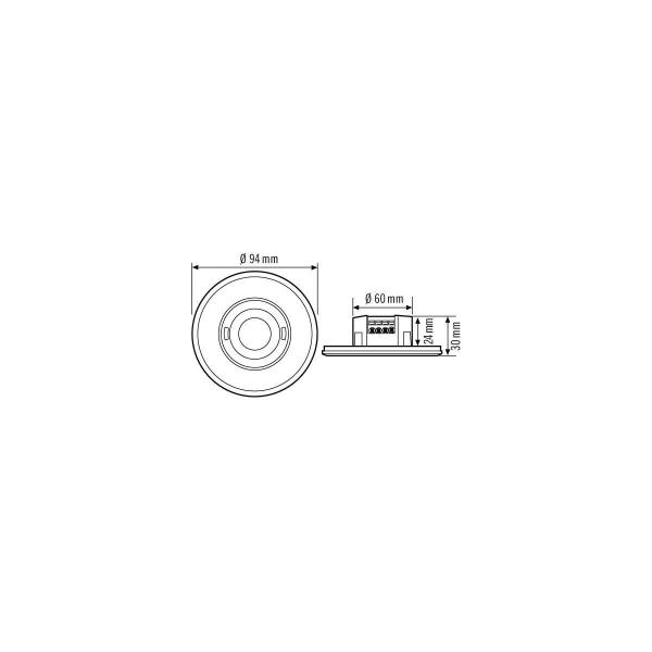 Esylux PD-FLAT 360i/8 ROUND WHITE DALI Decken-Präsenzmelder, 360°, Ø 8m Reichweite, DALI, weiß (EP10427541)