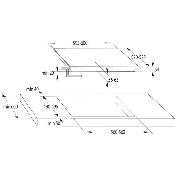 Gorenje BC6715E02XK+ECD641BX Einbau-Herset mit Glaskeramikkochfeld (BC6715E02XK+ECD641BX), 60cm breit, Umluft, Pizza Funktion, Edelstahl/Schwarz