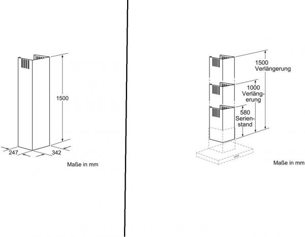 Neff Z5916N1 Kaminverlängerung, 1500 mm