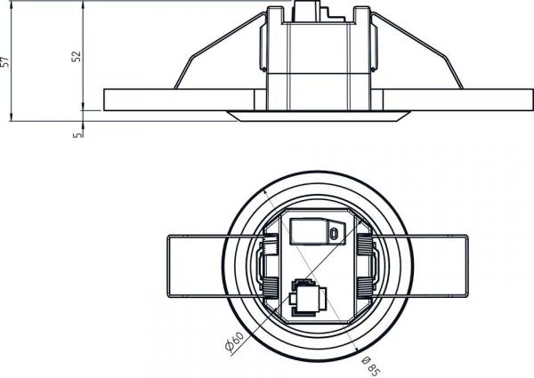 Theben theRonda S360 KNX FLAT DE WH Passiv-Infrarot-Präsenzmelder, 10 - 3000 lx, IP 54, weiß (2089560)