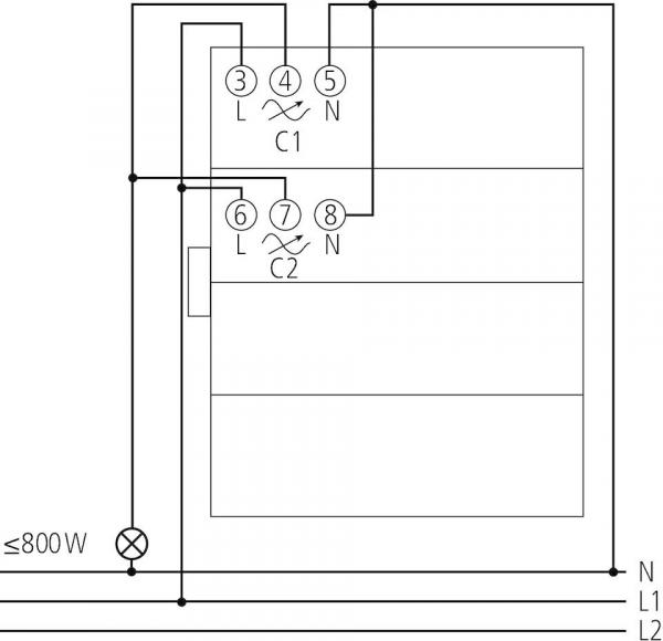 Theben DME 2 T KNX 2-fach Universaldimmaktor MIX2, 400 Watt, IP 20 (4930275)