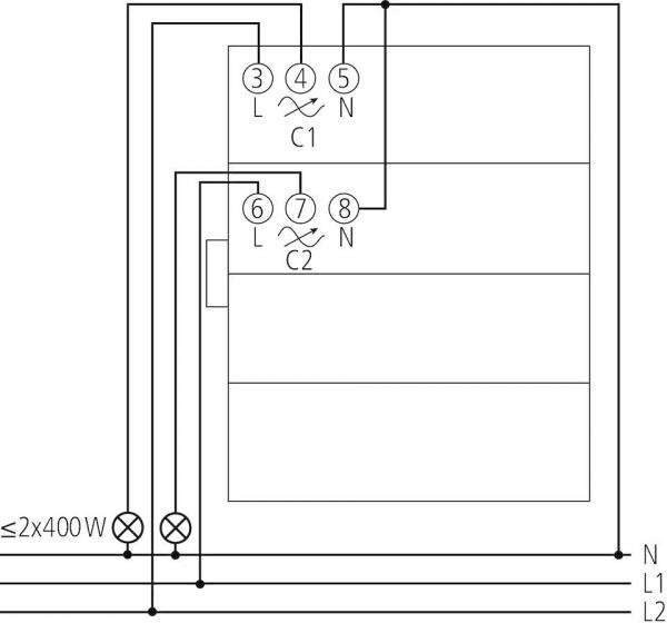 Theben DME 2 T KNX 2-fach Universaldimmaktor MIX2, 400 Watt, IP 20 (4930275)