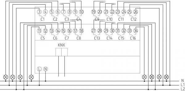 Theben RM 16 S KNX 16-fach Schaltaktor, FIX2 (4940225)