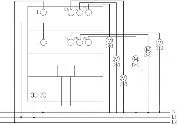 Theben LUXORliving H6 6-fach Heizungsaktor, Triac, IP 20 (4800440)