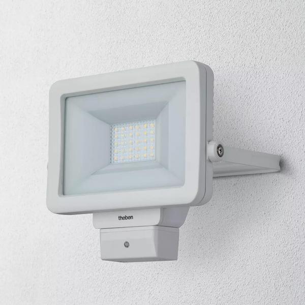 Theben theLeda B20L WH LED-Strahler, 20 Watt, Wandmontage außen, weiß, Bewegungsmelder optional (1020683)