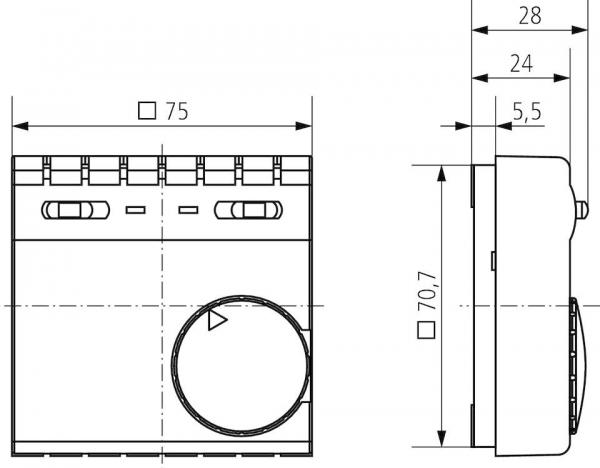 Theben RAMSES 708 Raumthermostat mit thermischer Rückführung, IP 30, weiß (7080001)