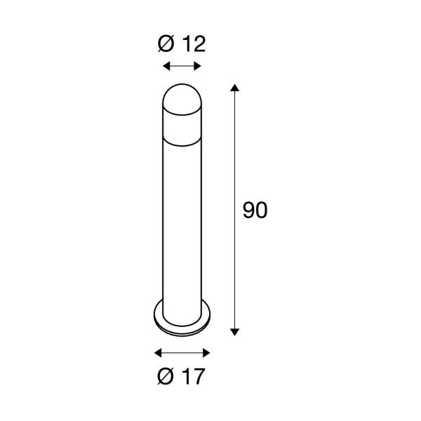 SLV C-POL, Outdoor Standleuchte, TC-(D,H,T,Q)SE, IP54, max. 24W, anthrazit (231475)