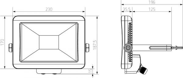 Theben theLeda B30L WH LED-Strahler, 2100 lm, IP 65, weiß (1020685)