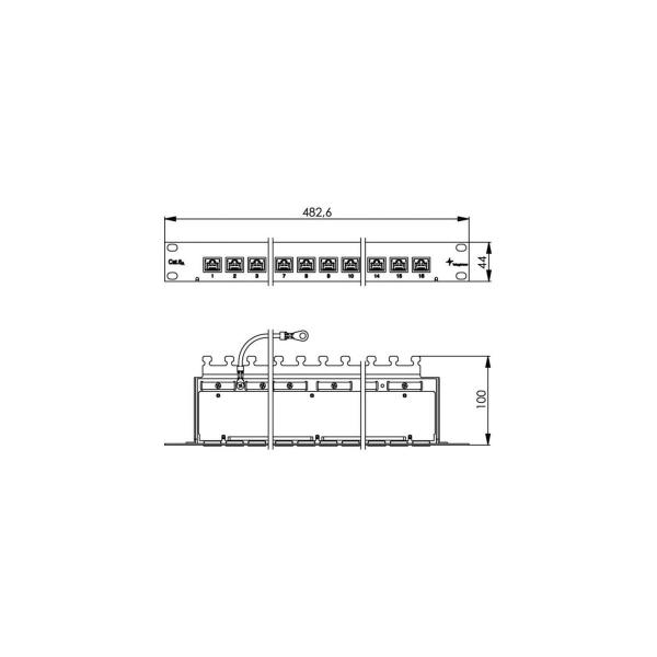 Telegärtner 19" Patch Panel 1HE MPP16-HS K Cat.6a, geschirmt, lichtgrau (100006996)