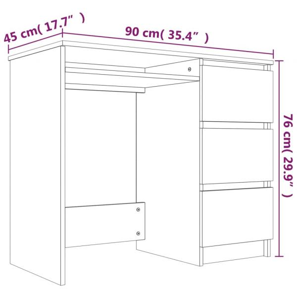 Schreibtisch Räuchereiche 90x45x76 cm Holzwerkstoff