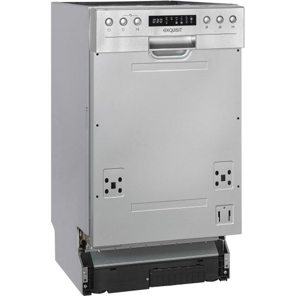 Exquisit EGSP9410-EB-030D Teilintegrierter Geschirrspüler, 45 cm breit, 10 Maßgedecke, 6 Programme, Auto Door Open, EcoProgramm