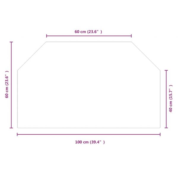 Kaminofen Glasplatte Sechseck 100x60 cm