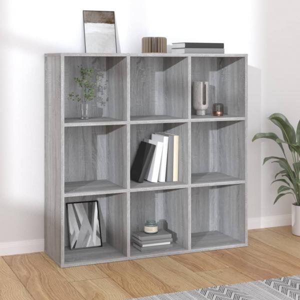 ARDEBO.de - Bücherschrank Grau Sonoma-Eiche 98x29x97,5 cm