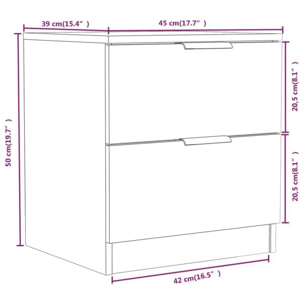 Nachttische 2 Stk. Weiß Holzwerkstoff