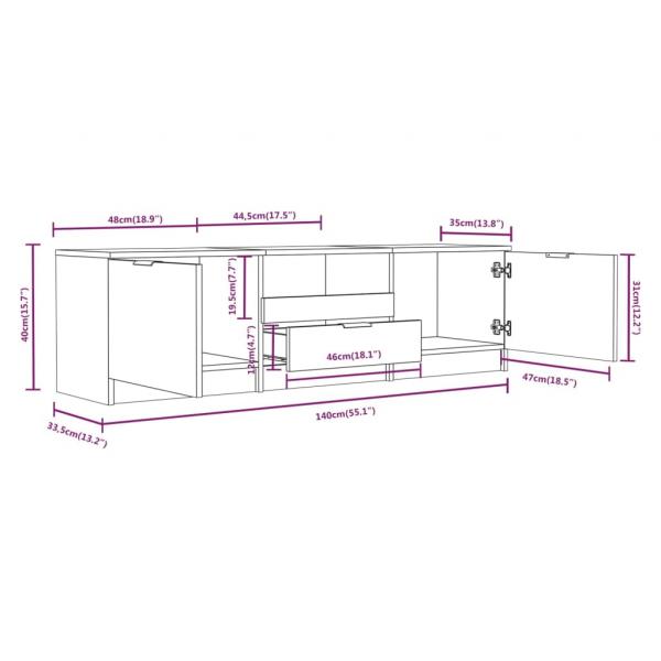 TV-Schrank Weiß 140x35x40 cm Holzwerkstoff