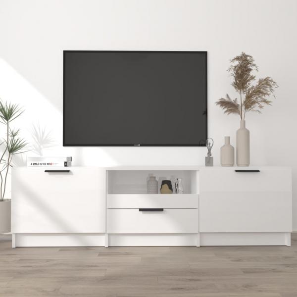 ARDEBO.de - TV-Schrank Hochglanz-Weiß 140x35x40 cm Holzwerkstoff