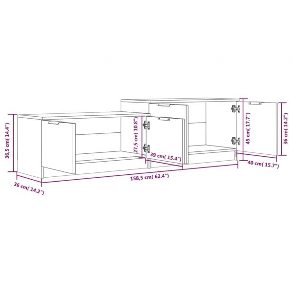 TV-Schrank Weiß 158,5x36x45 cm Holzwerkstoff