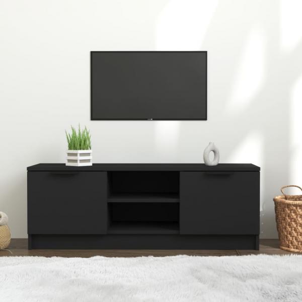 ARDEBO.de - TV-Schrank Schwarz 102x35x36,5 cm Holzwerkstoff