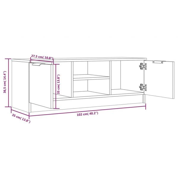 TV-Schrank Betongrau 102x35x36,5 cm Holzwerkstoff