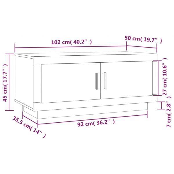 Couchtisch Schwarz 102x50x45 cm Holzwerkstoff