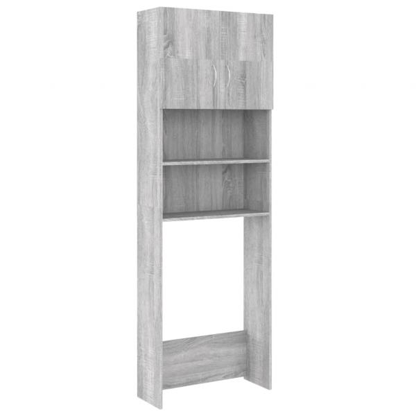 Waschmaschinenschrank Grau Sonoma 64x25,5x190 cm