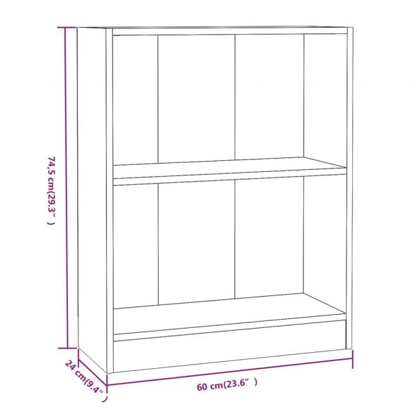 Bücherregal Räuchereiche 60x24x76 cm Holzwerkstoff