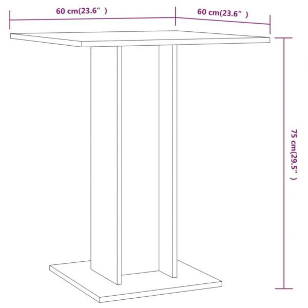 Bistrotisch Räuchereiche 60x60x75 cm Holzwerkstoff