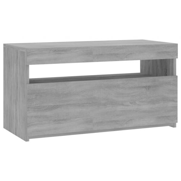 TV-Schrank mit LED-Leuchten Grau Sonoma 75x35x40 cm