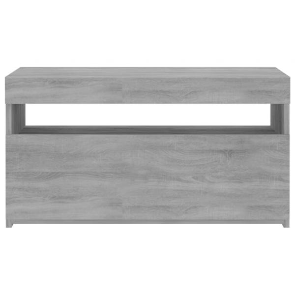 TV-Schrank mit LED-Leuchten Grau Sonoma 75x35x40 cm