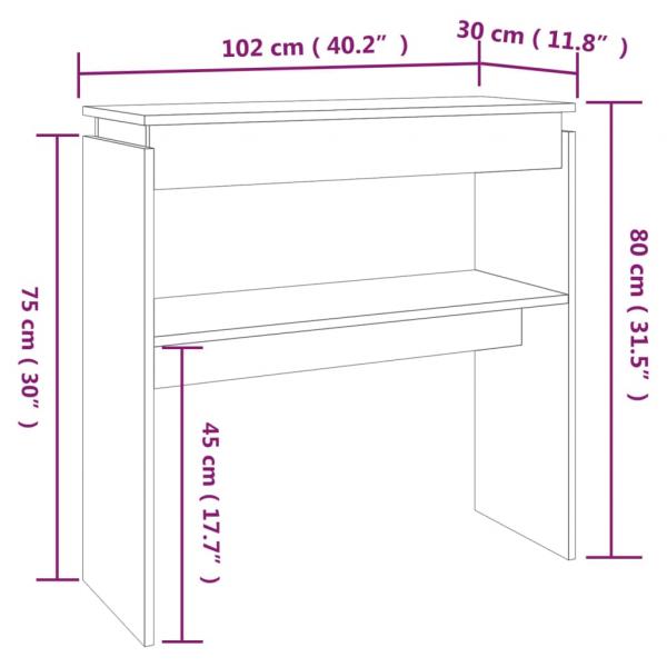 Konsolentisch Braun Eichen-Optik 102x30x80 cm Holzwerkstoff