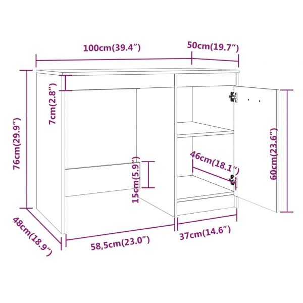 Schreibtisch Räuchereiche 100x50x76 cm Holzwerkstoff