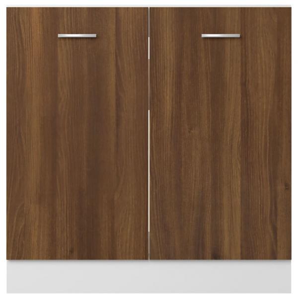 Spülenunterschrank Braun Eiche-Optik 80x46x81,5cm Holzwerkstoff