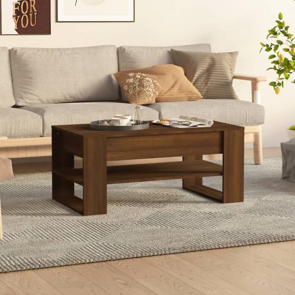 ARDEBO.de - Couchtisch Braun Eichen-Optik 102x55x45 cm Holzwerkstoff