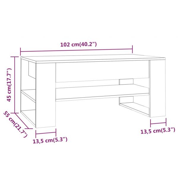 Couchtisch Braun Eichen-Optik 102x55x45 cm Holzwerkstoff