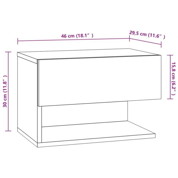 Wand-Nachttische 2 Stk. Braun Eichen-Optik